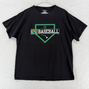 Hawaii Rainbow Warriors Baseball Shirt Mens XL Black Champion NCAA